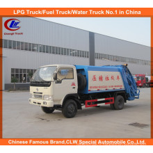 6 Wheeler Dongfeng 5cbm Camion à ordures comprimé, Mini Compacteur à ordures